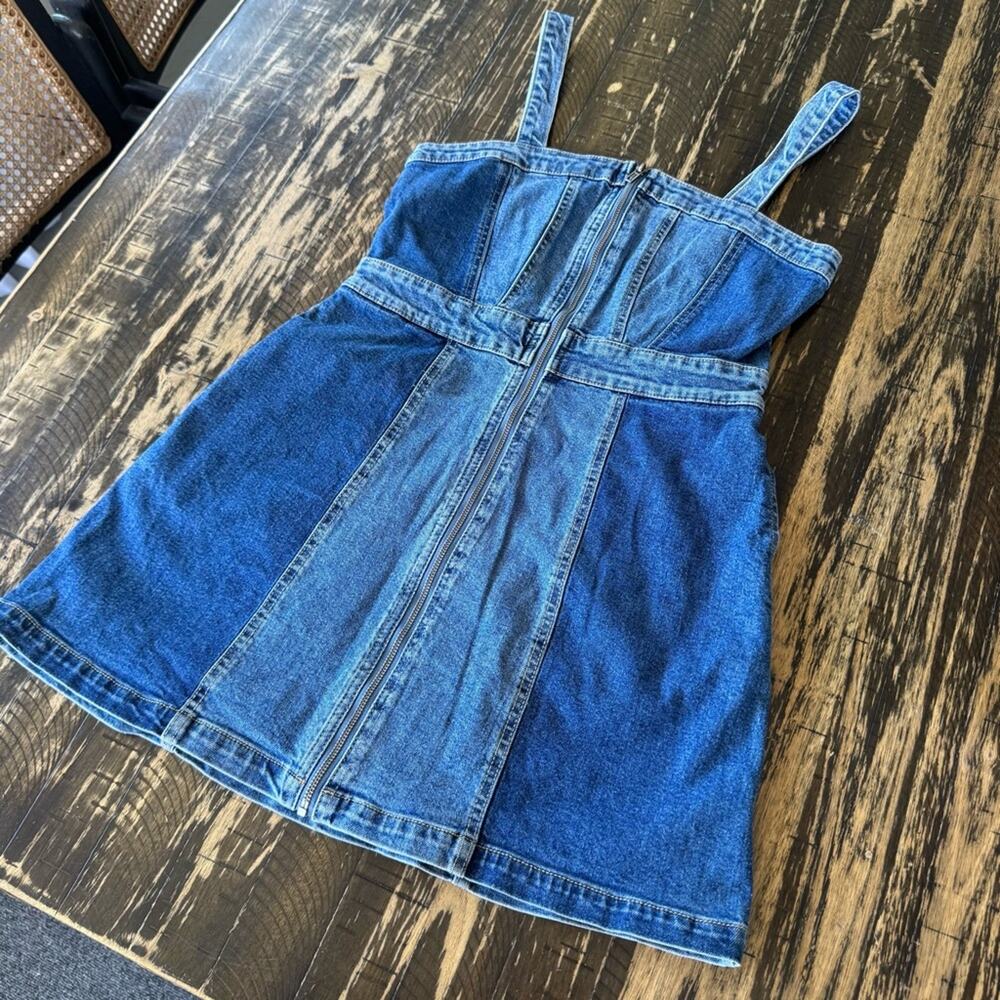 WILD FABLE - 2 Tone Denim Country Zip Dress - MEDIUM